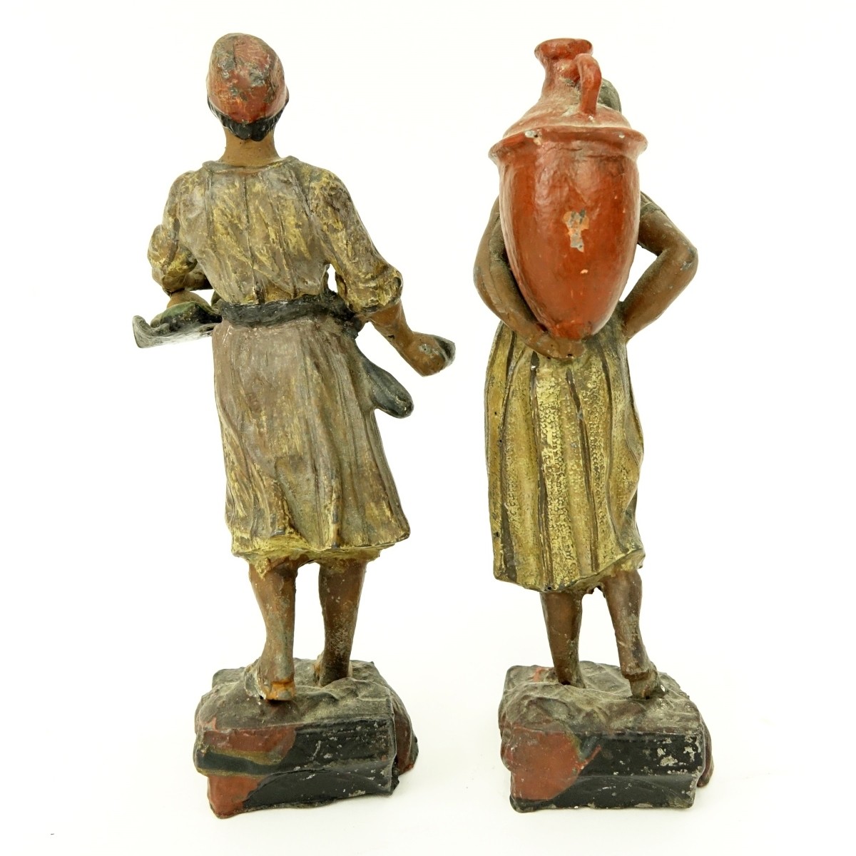 Pair of French Polychrome Spelter Figures