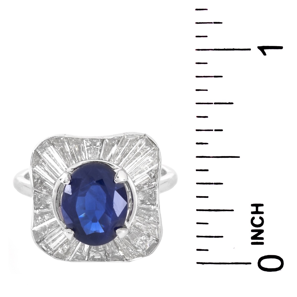 2.75ct Sapphire, Diamond and Platinum Ring