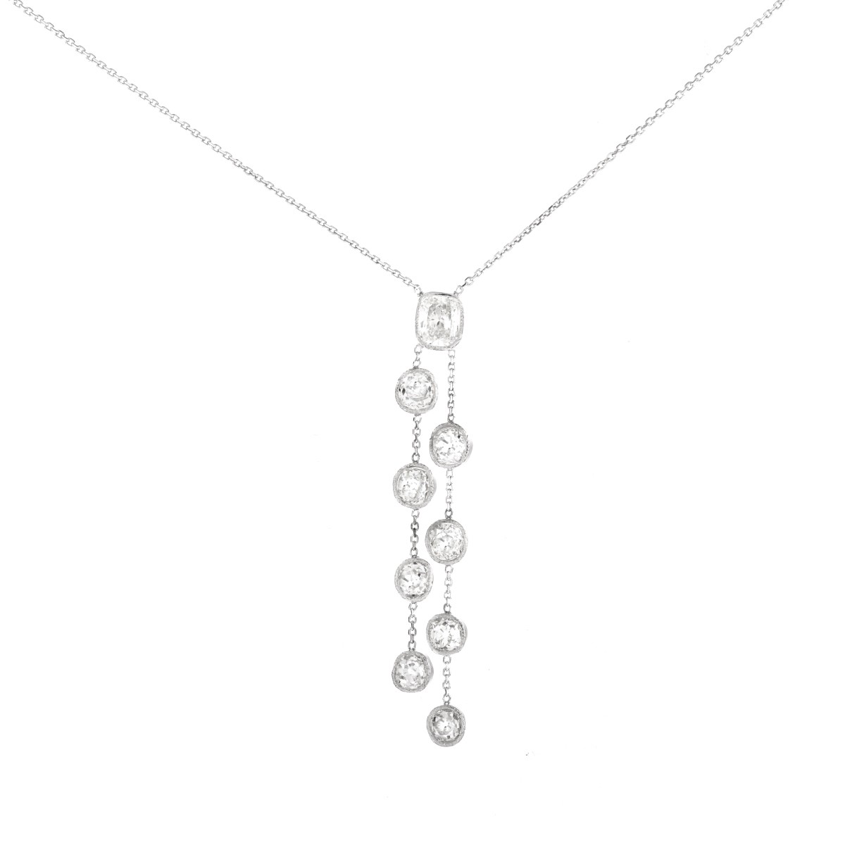 5.57ct TW Diamond and 14K Gold Dripping Necklace