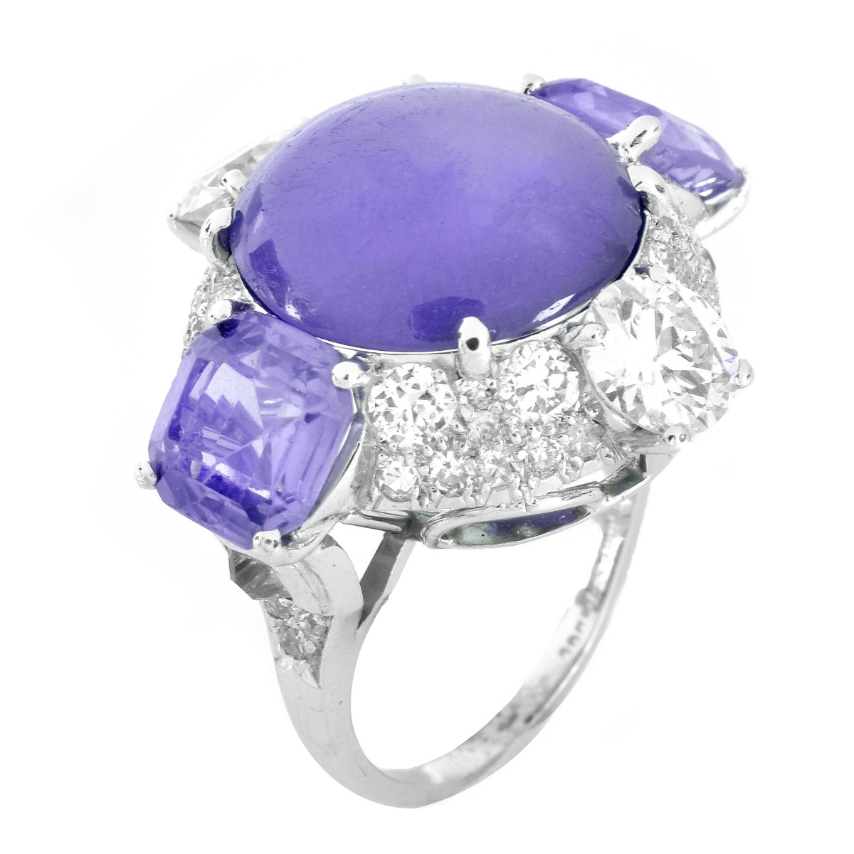 Art Deco 15.96ct TW Sapphire and Diamond Ring