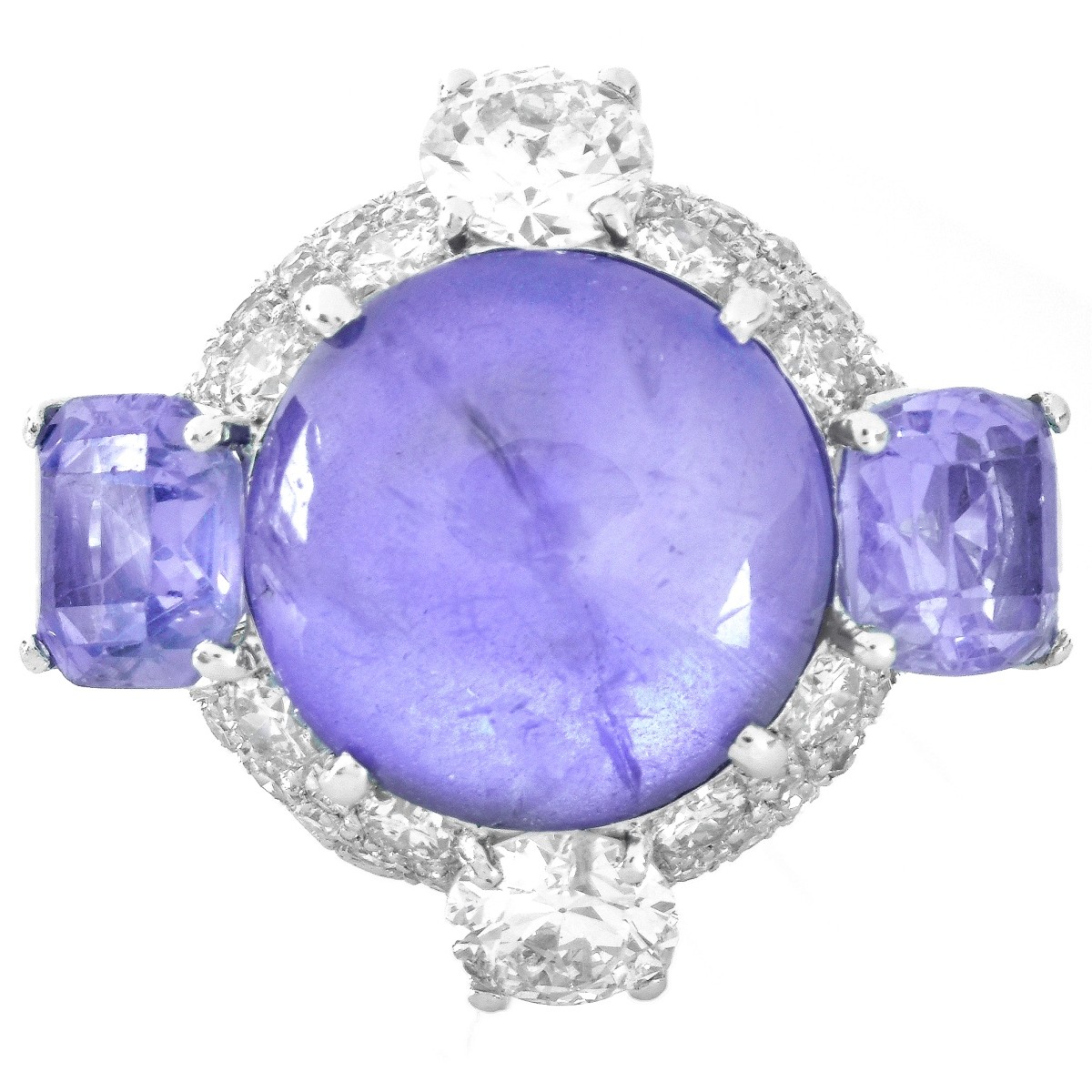 Art Deco 15.96ct TW Sapphire and Diamond Ring