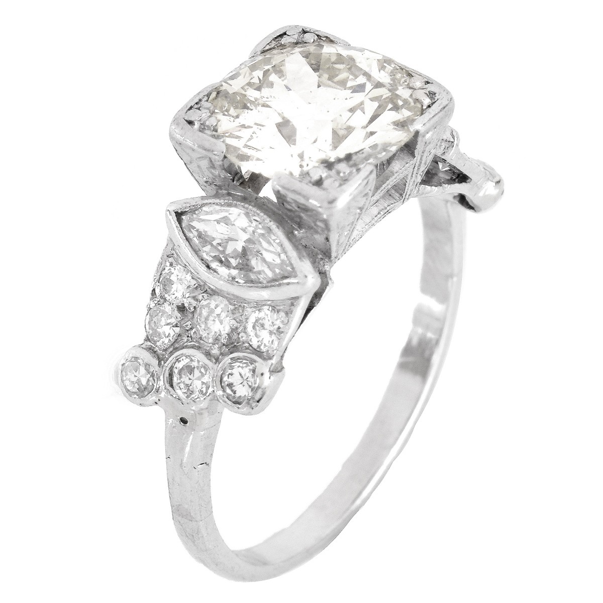 Art Deco 2.85ct TW Diamond and Platinum Ring