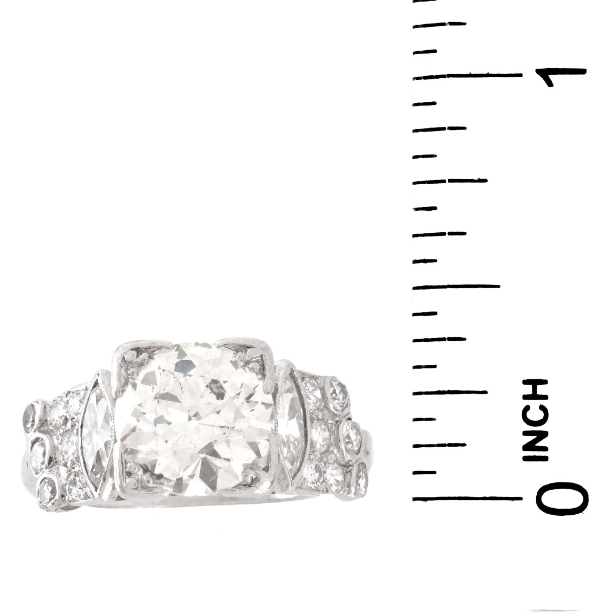 Art Deco 2.85ct TW Diamond and Platinum Ring