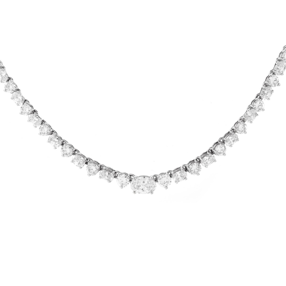 25.0ct Diamond and 14K Gold Riviera Necklace