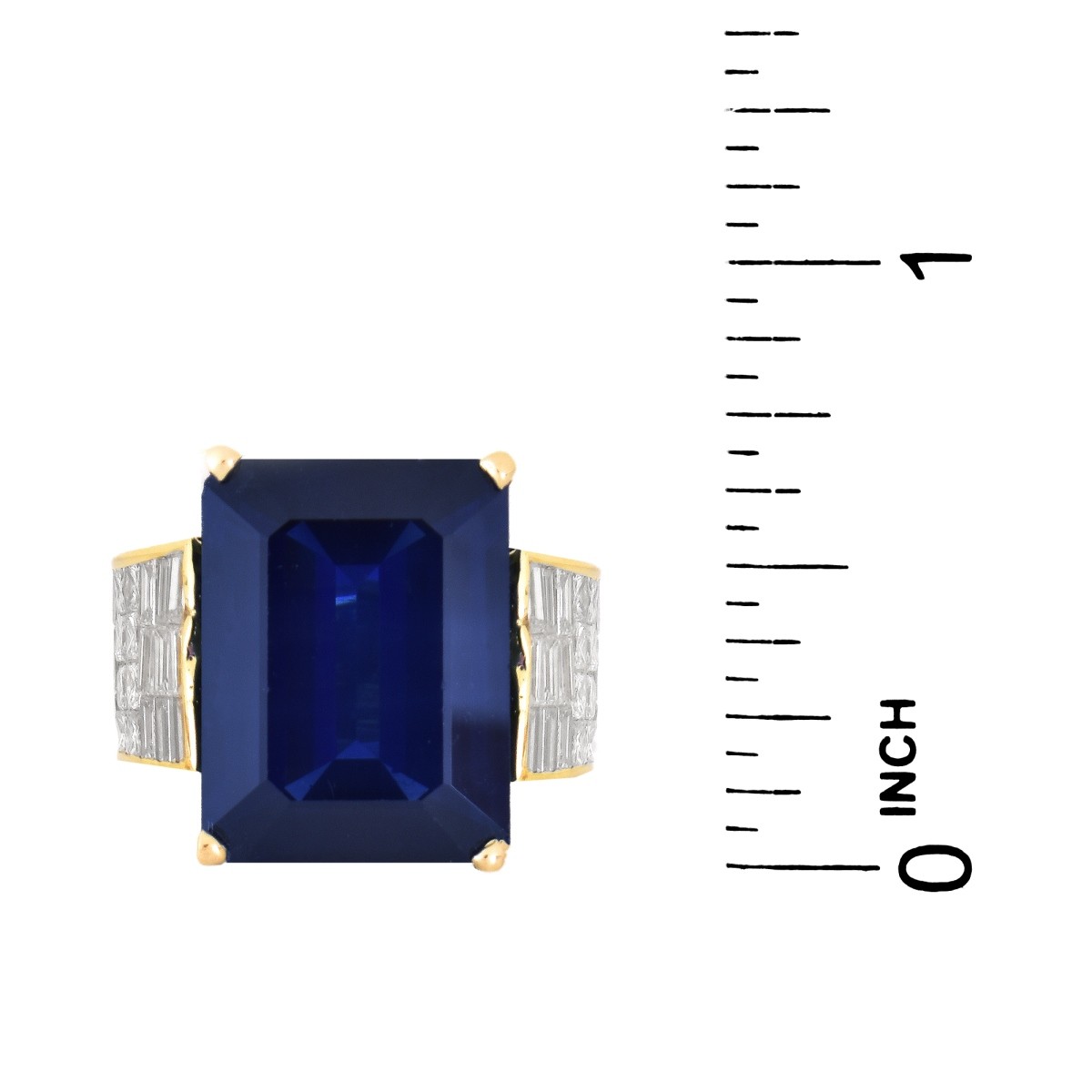 AGL 17.25ct Sapphire, Diamond and 14K Gold Ring