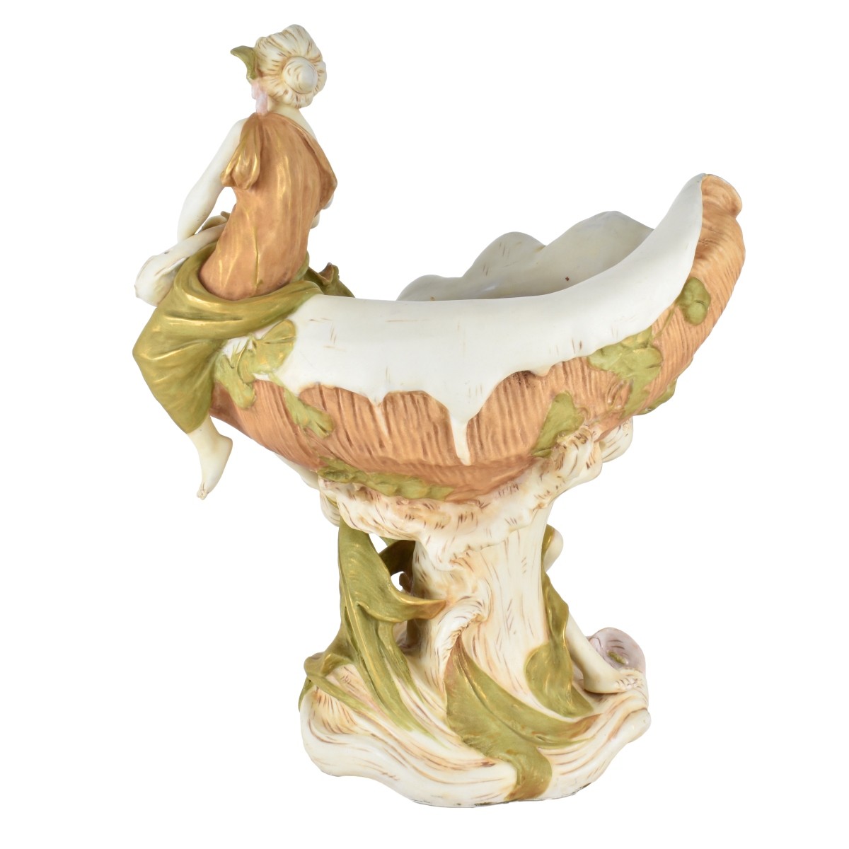 Large Royal Dux Porcelain Figural Centerpiece
