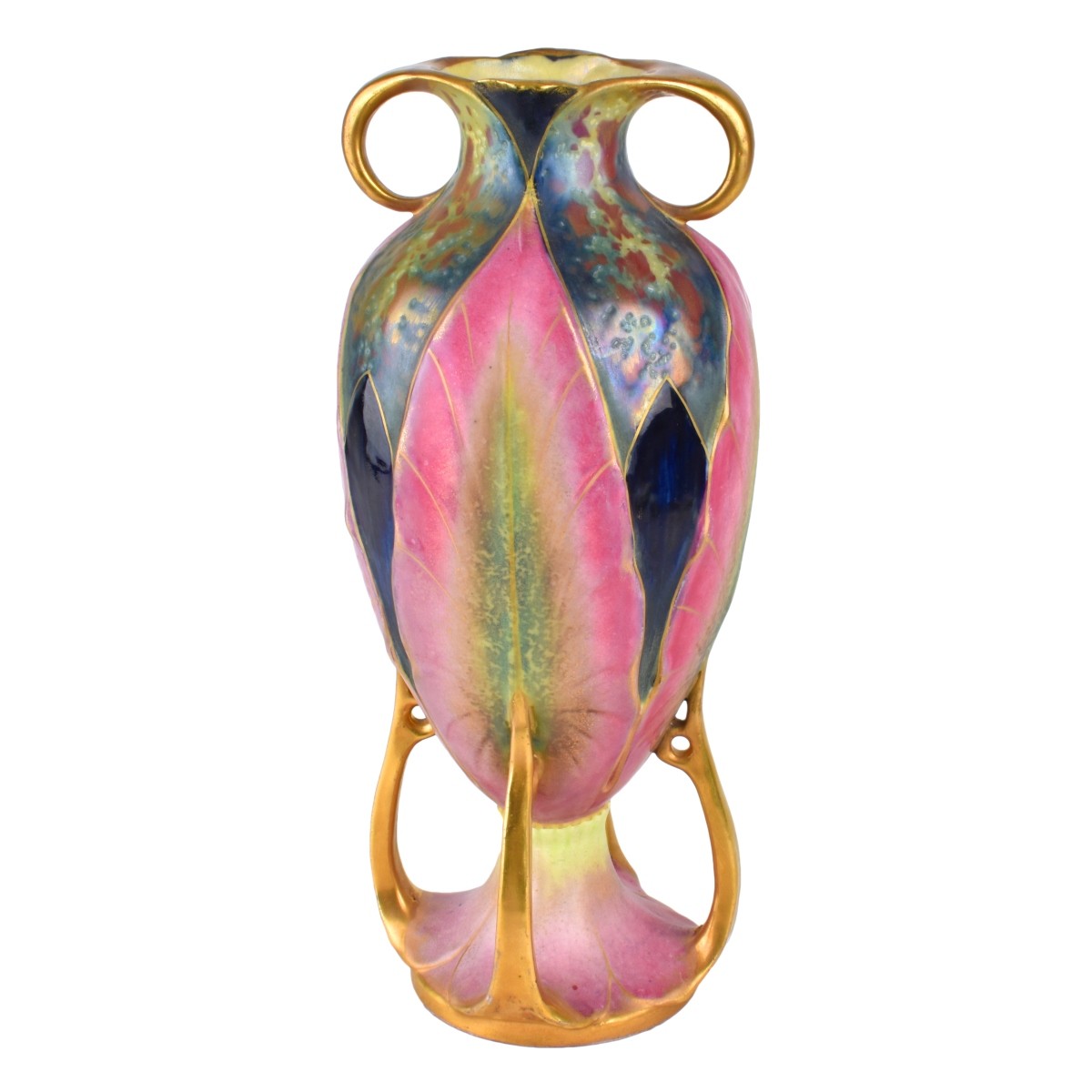 Paul Dachsel Amphora Art Nouveau Leaf Vase