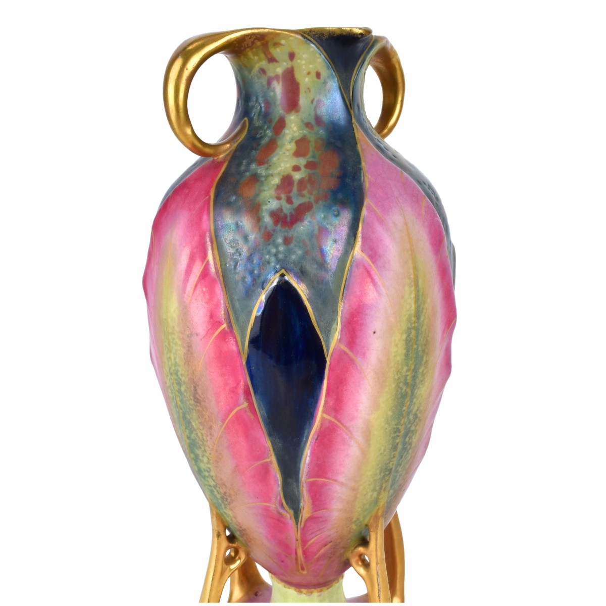 Paul Dachsel Amphora Art Nouveau Leaf Vase