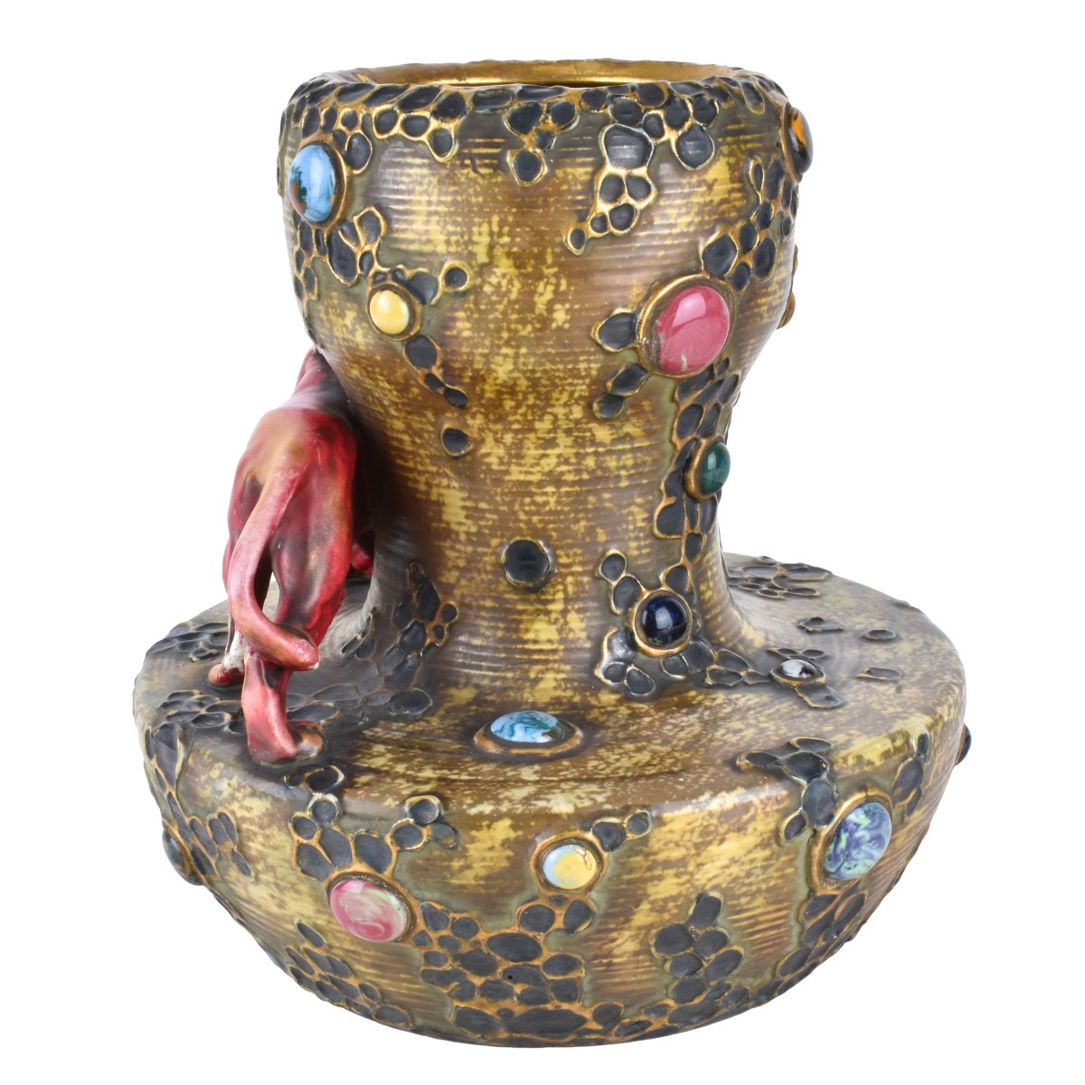 Werker Reissner Amphora Gres Bijou Vase with Lion