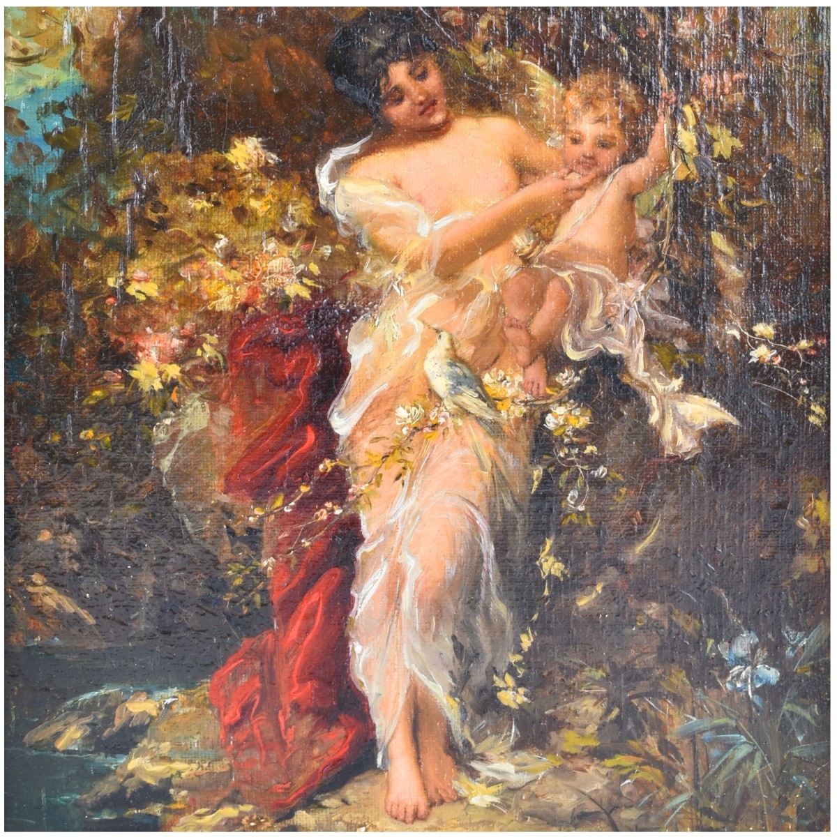 19/20th Century Oil on Canvas "Psyche"