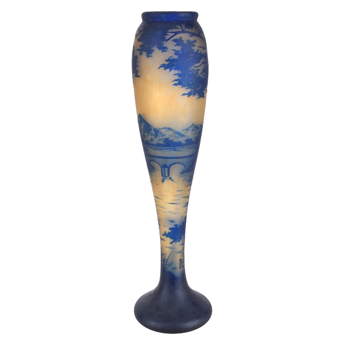 French Art Nouveau Cameo Glass Vase