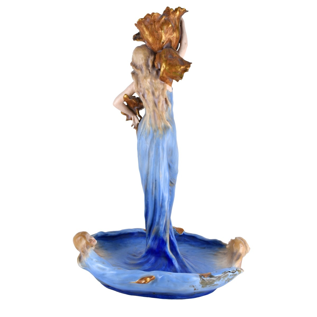 Tall Turn Teplitz Amphora Figural Centerpiece