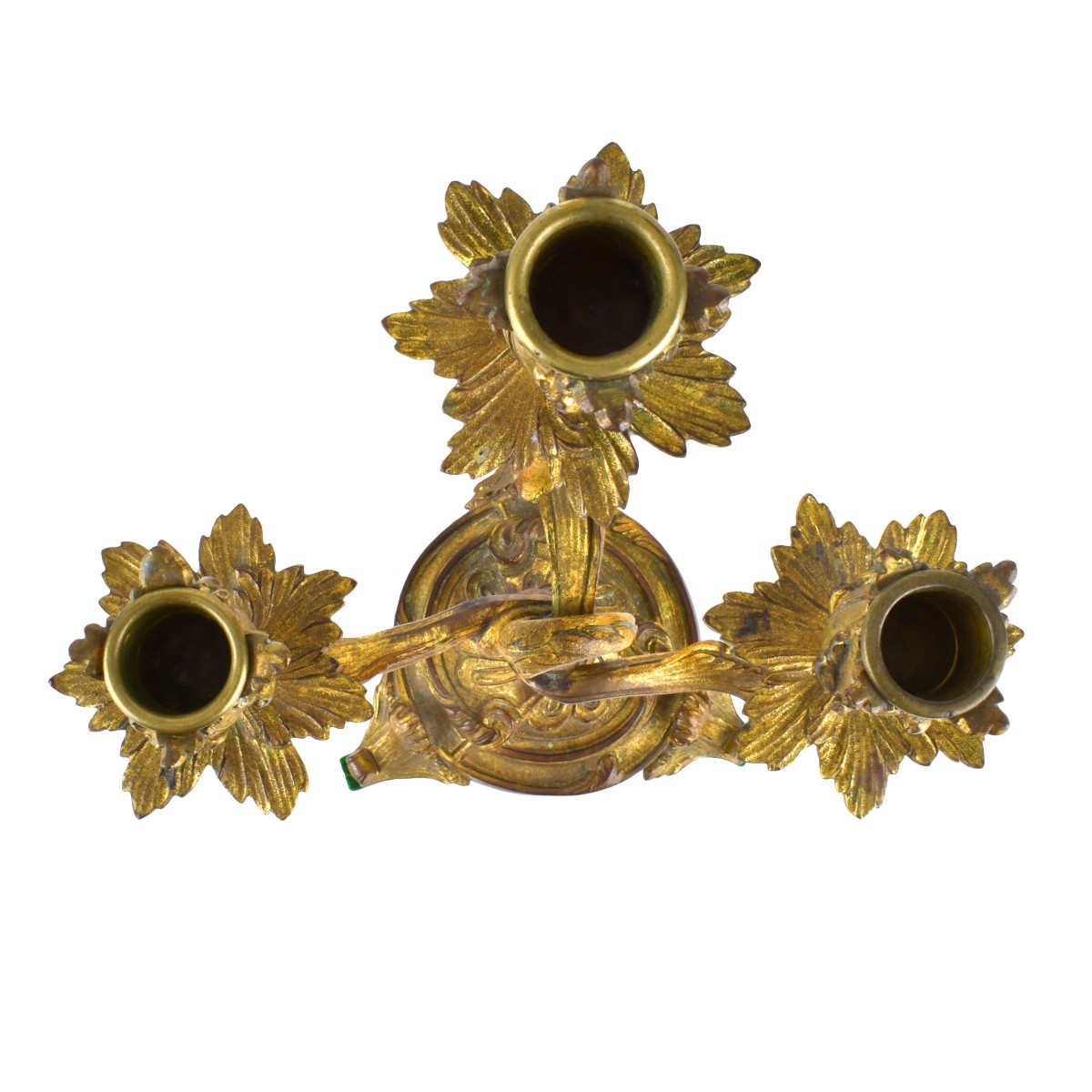 Pair of Gilt Bronze Three Arm Candelabra