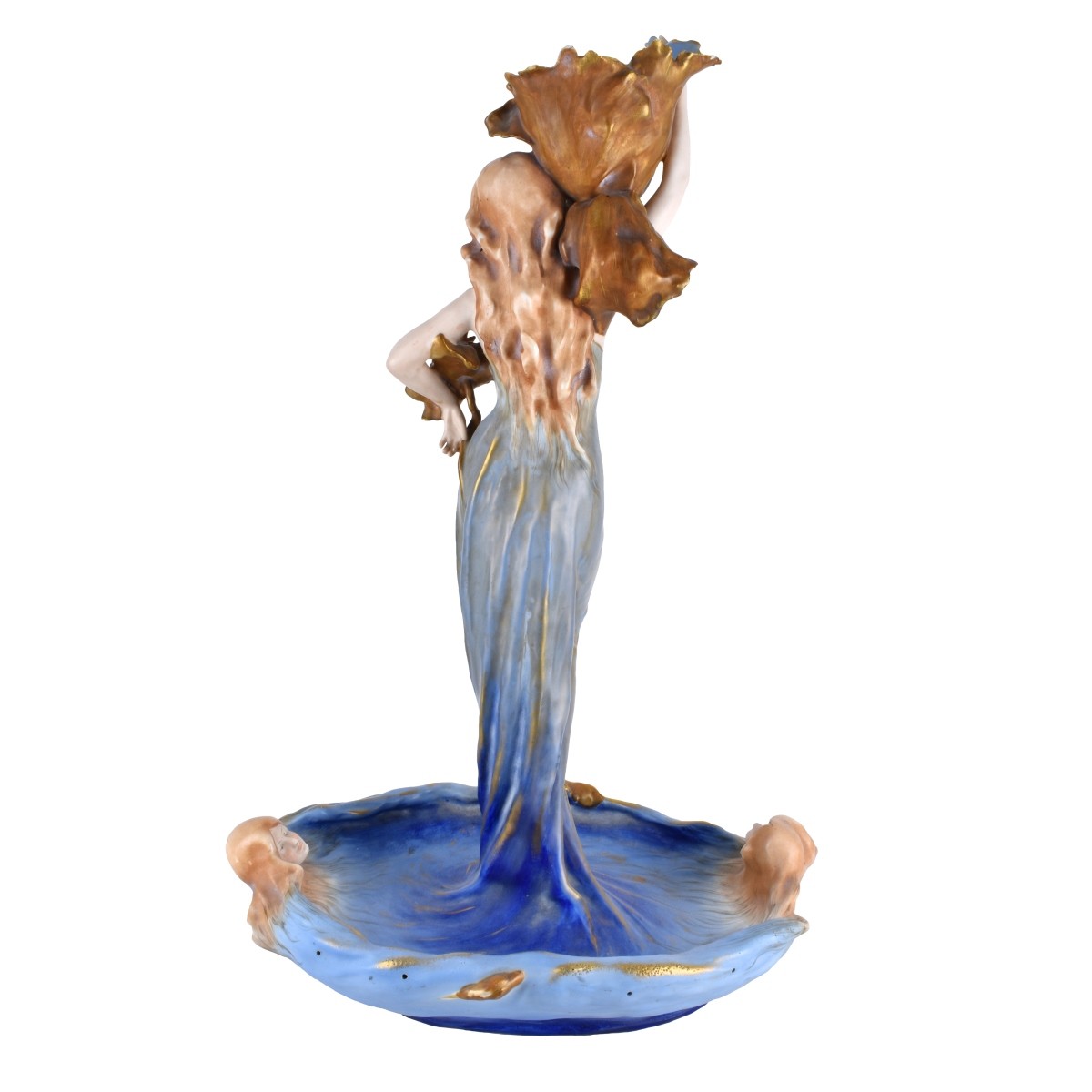 Tall Turn Teplitz Amphora Figural Centerpiece