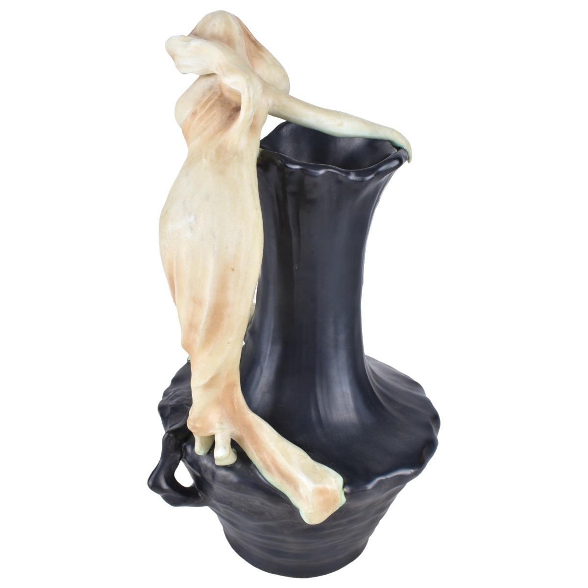 Austrian Art Nouveau Figural Pottery Ewer.