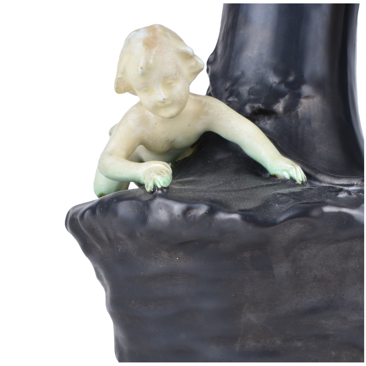 Austrian Art Nouveau Figural Pottery Ewer.