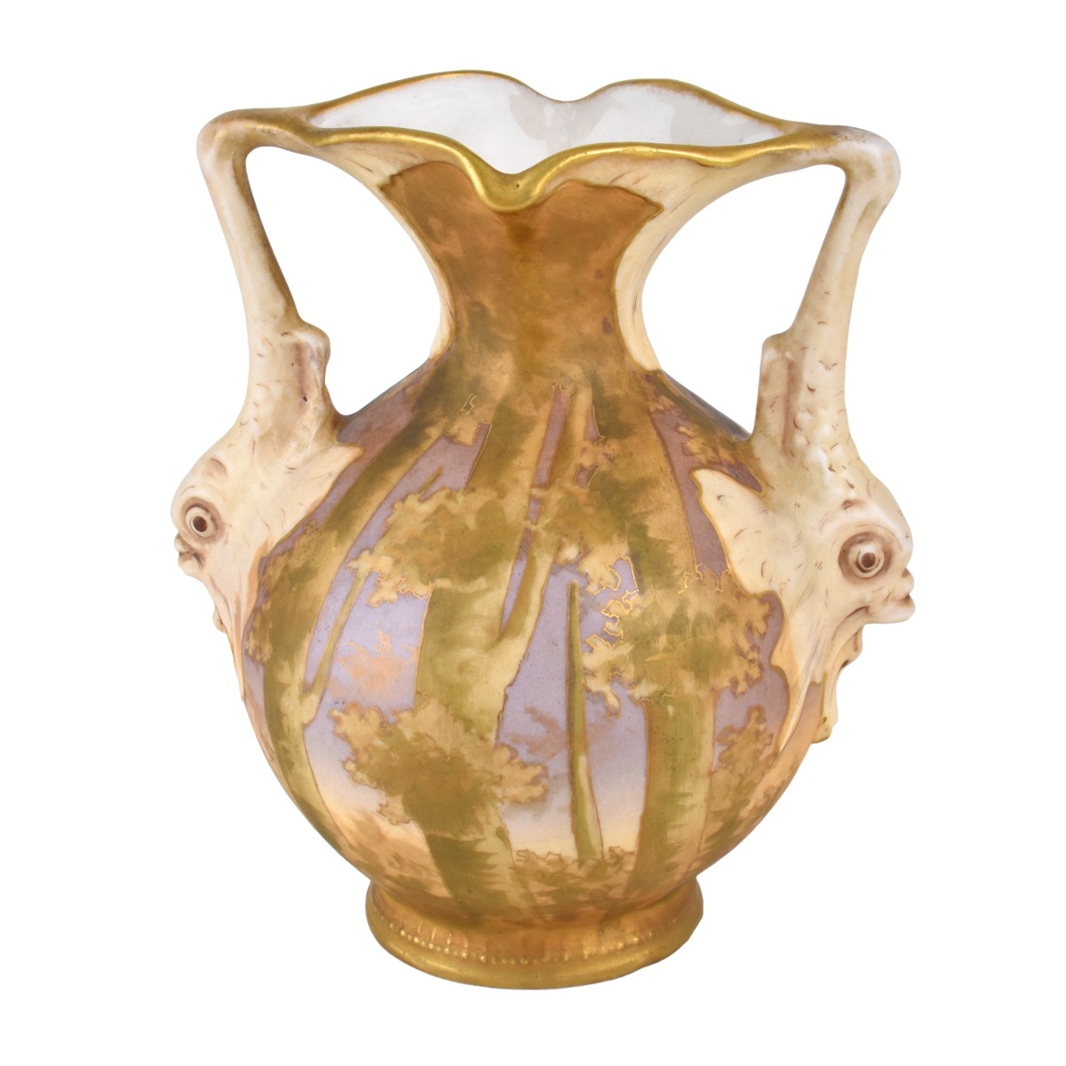 Turn Teplitz Amphora Dolphin Vase