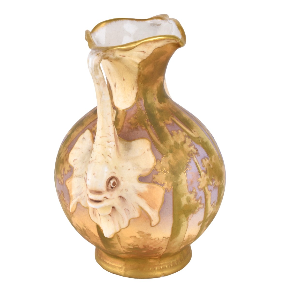 Turn Teplitz Amphora Dolphin Vase