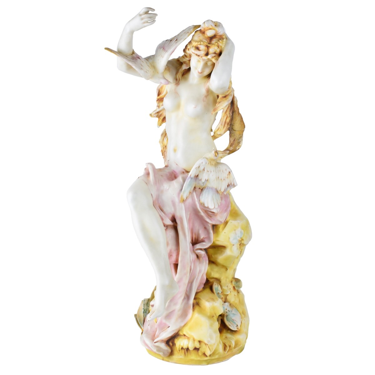 Art Nouveau Amphora Nude Maiden Figurine