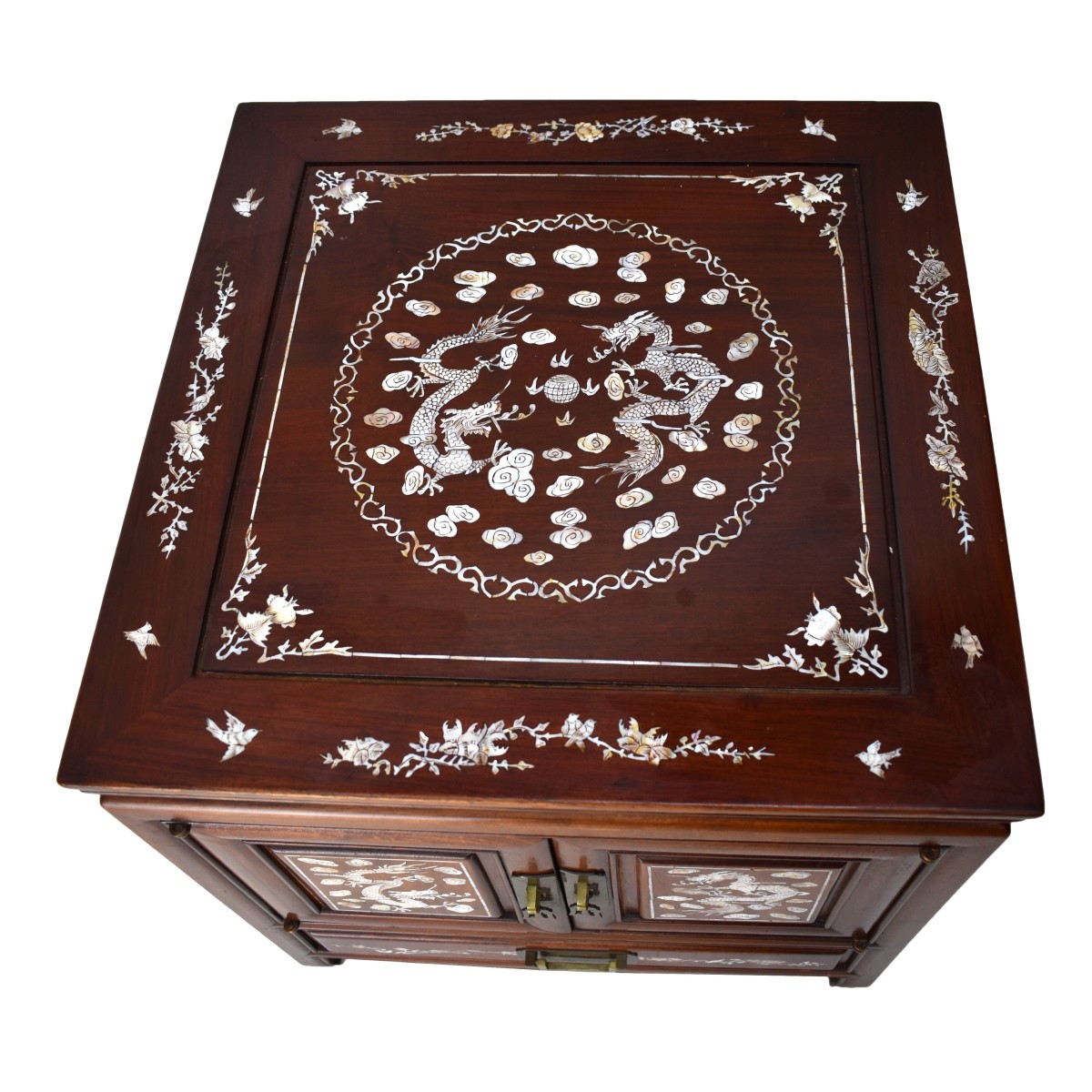 Chinese Rosewood Mother of Pearl Inlaid Side Table