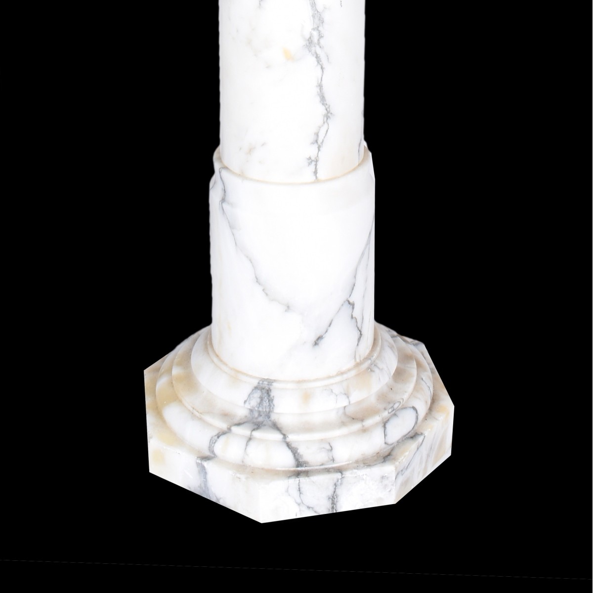 A White Carrara Marble Column Pedestal