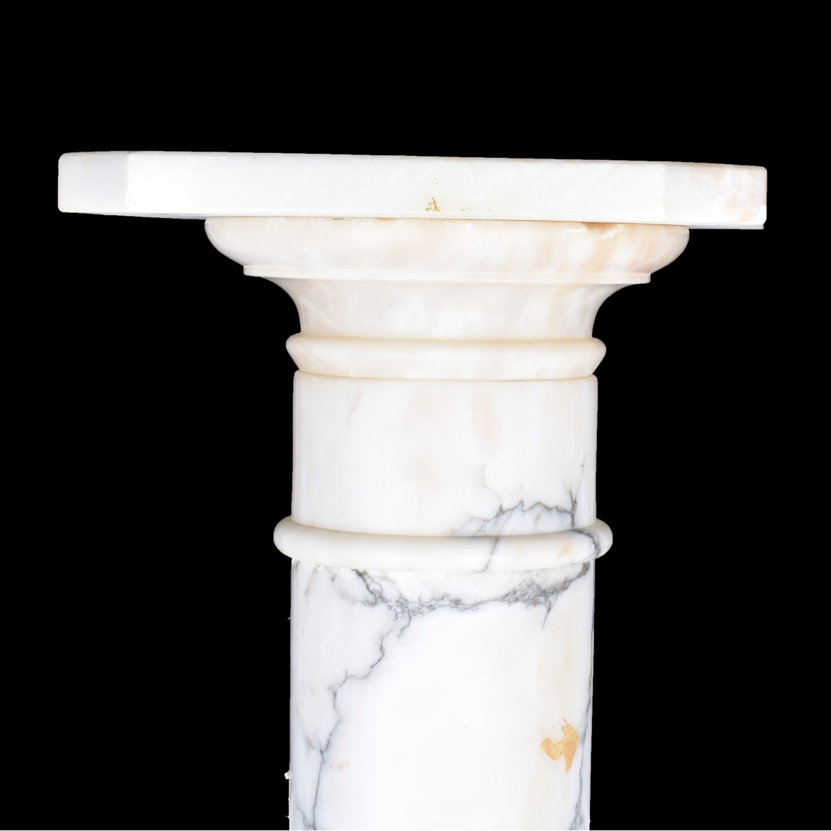 A White Carrara Marble Column Pedestal