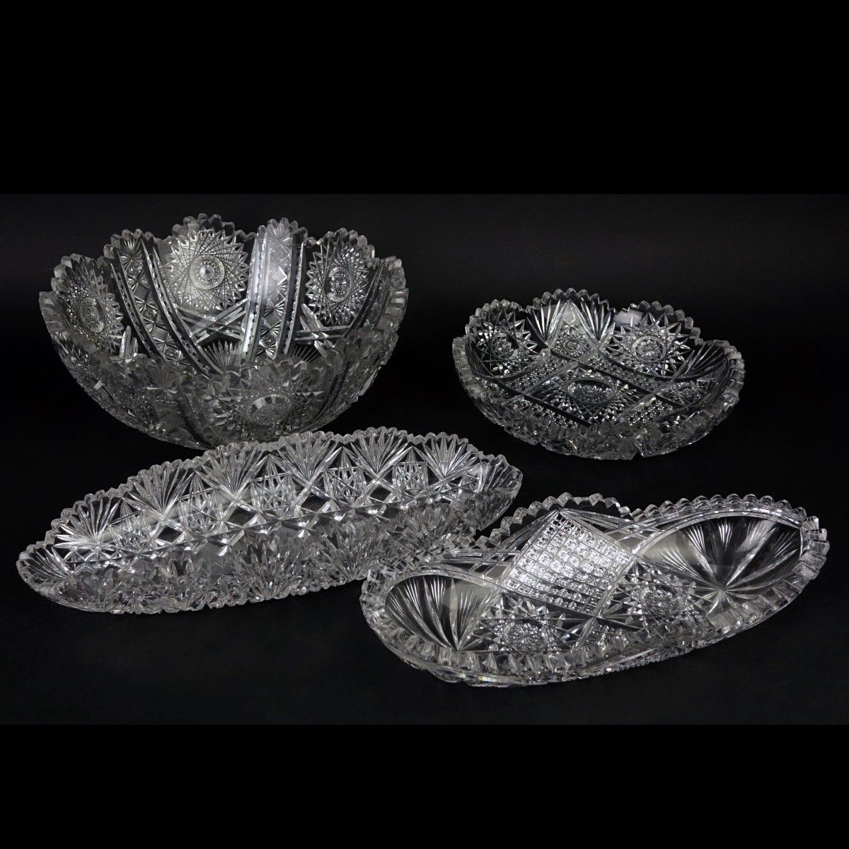 Collection of Four (4) Brilliant Cut Glass Bowls