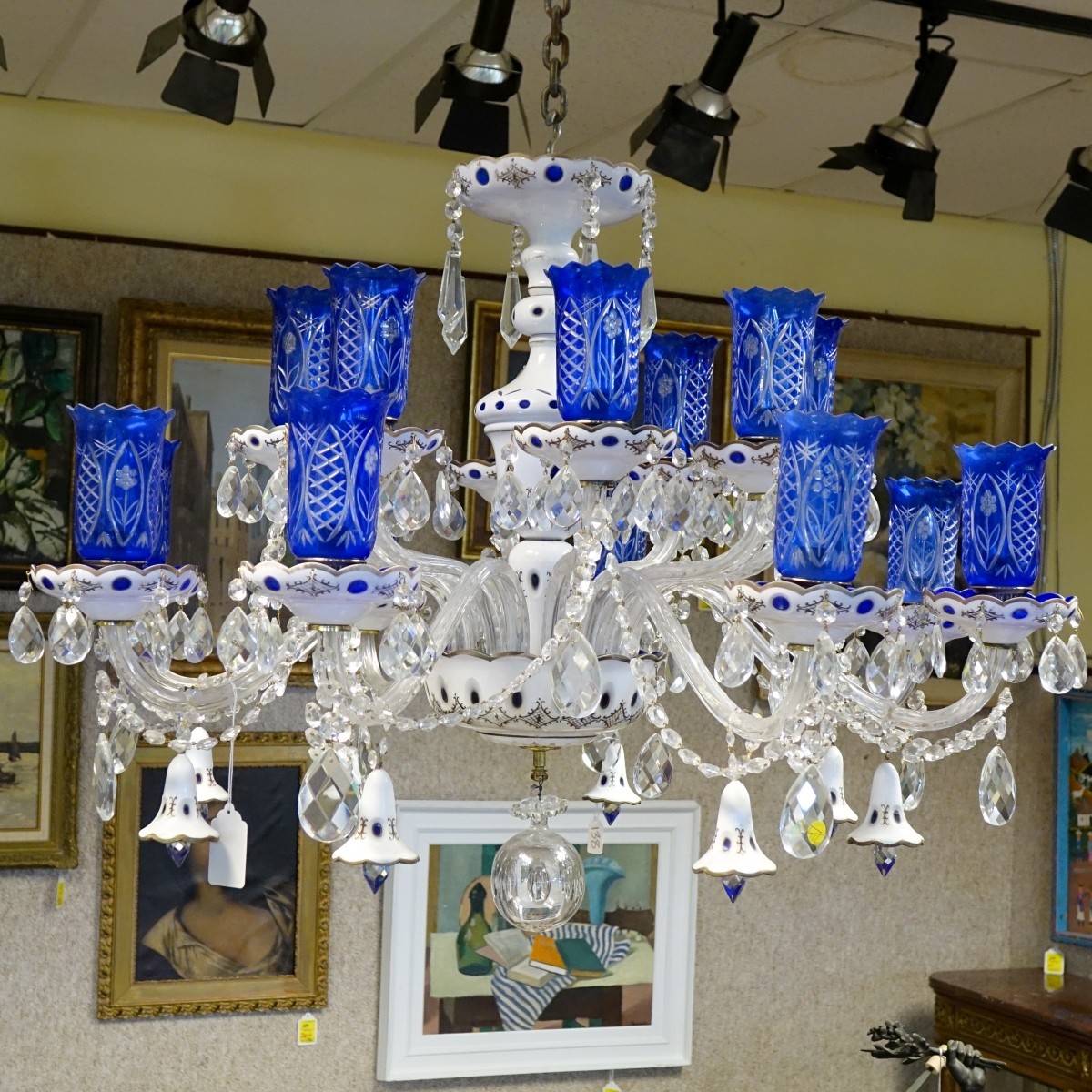 Vintage Bohemian Glass Chandelier