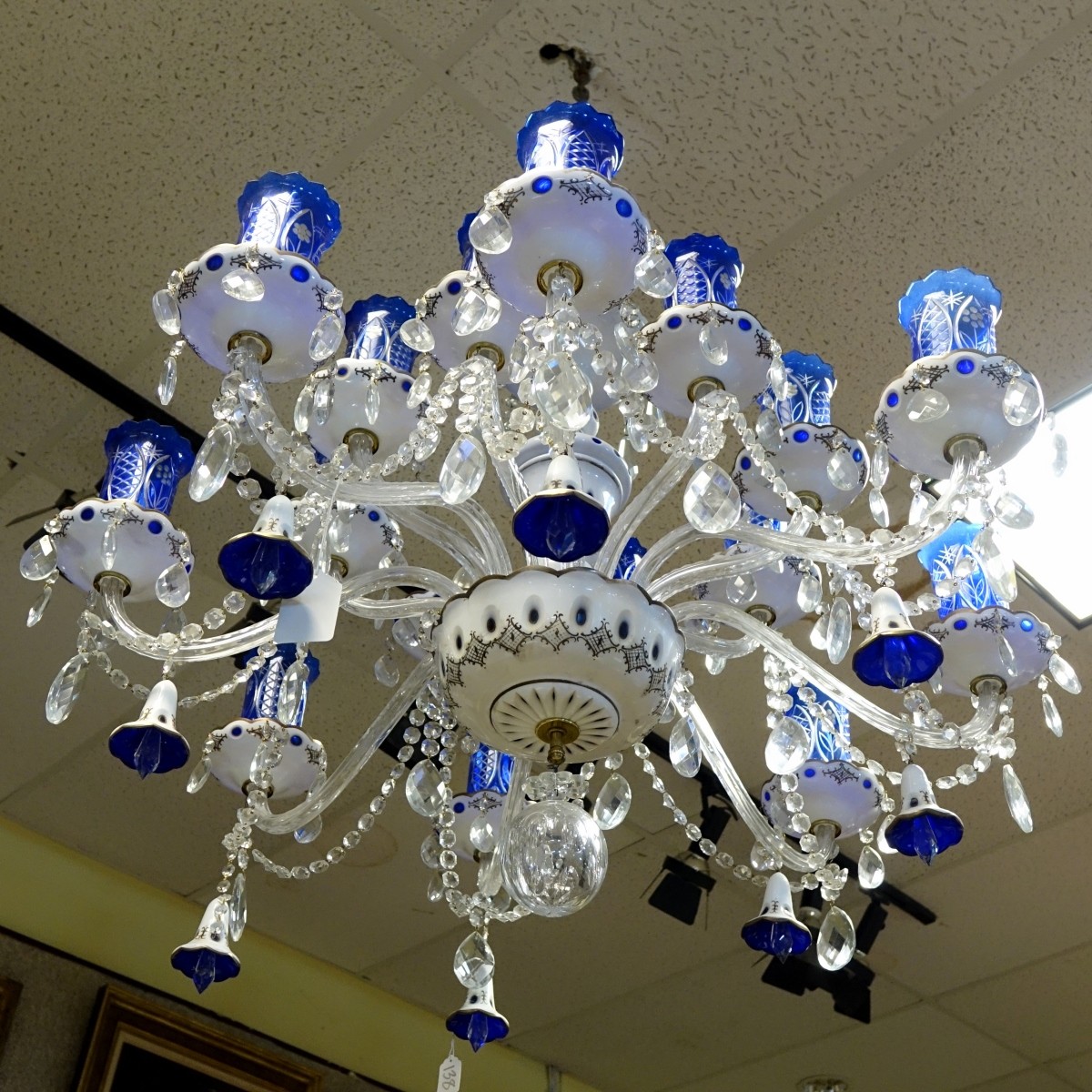 Vintage Bohemian Glass Chandelier