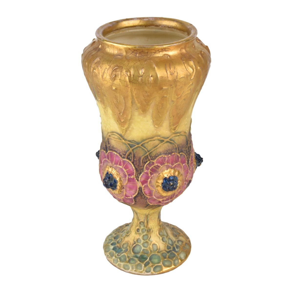 Amphora Austrian Jeweled Pottery Vase