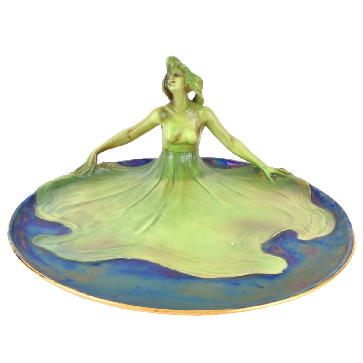 Art Nouveau Lusterware Figural Plate