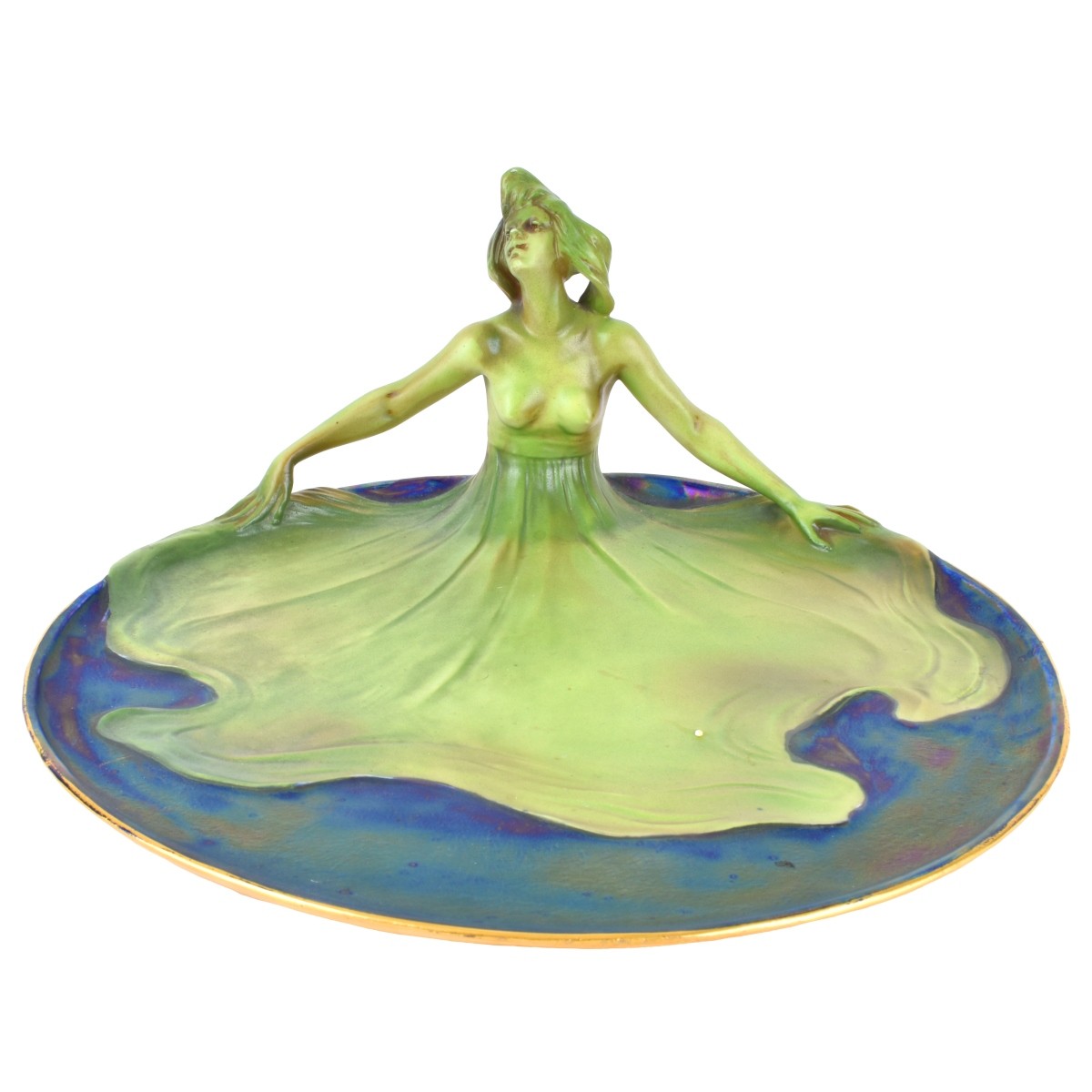 Art Nouveau Lusterware Figural Plate