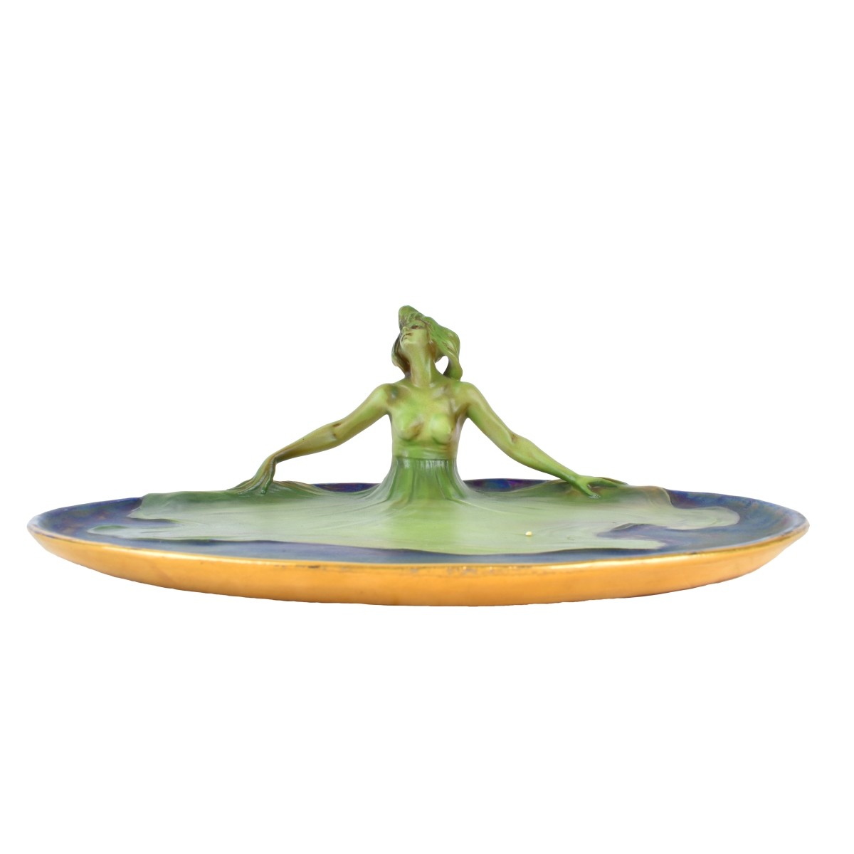 Art Nouveau Lusterware Figural Plate