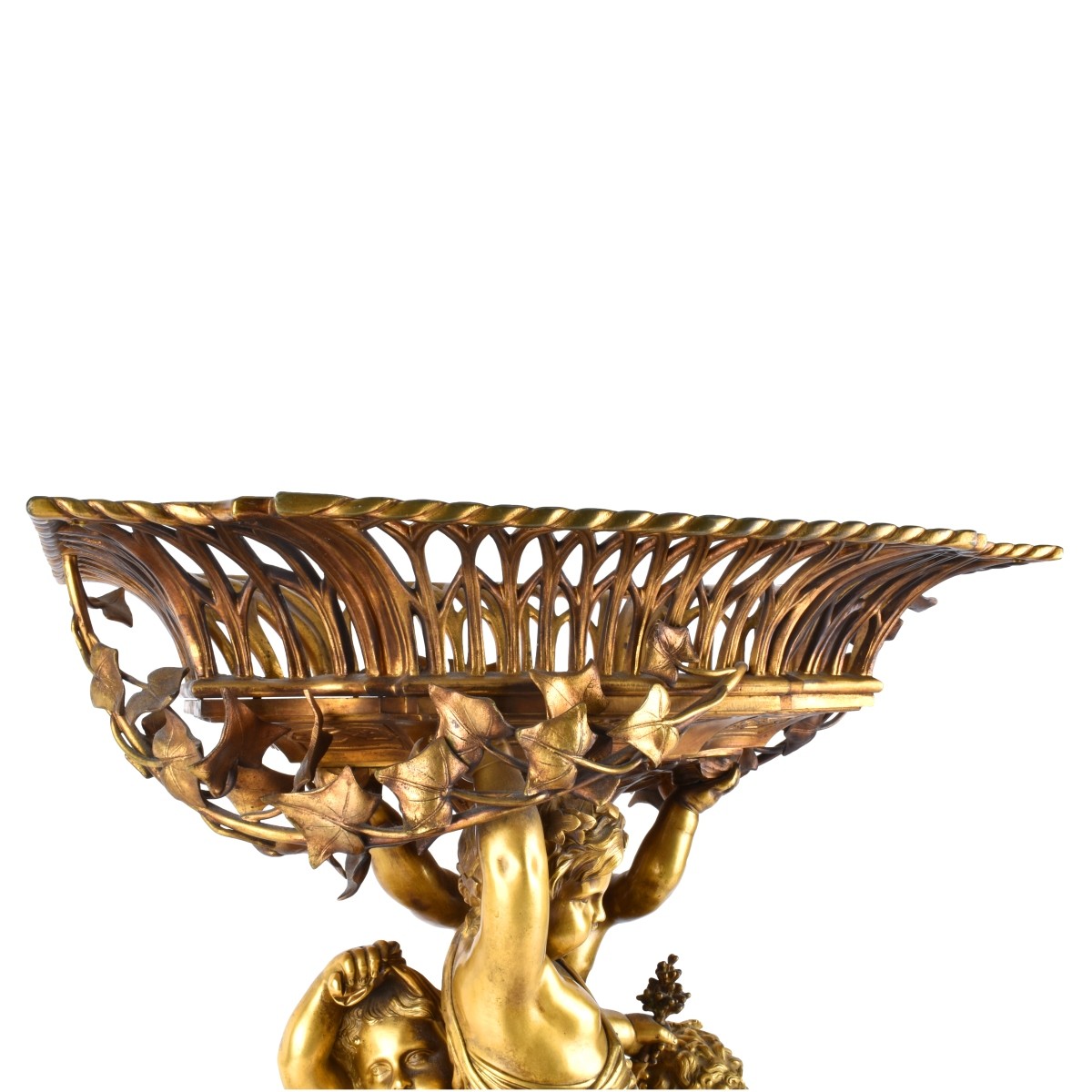 19th Century French Gilt Bronze Putti Centerpiece