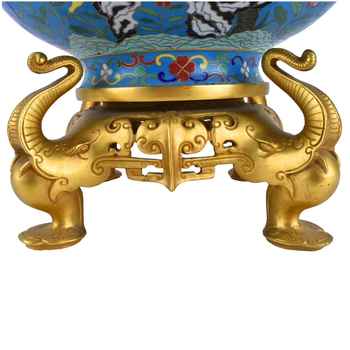 Chinese Cloisonne Bowl With Gilt Brass Mounts