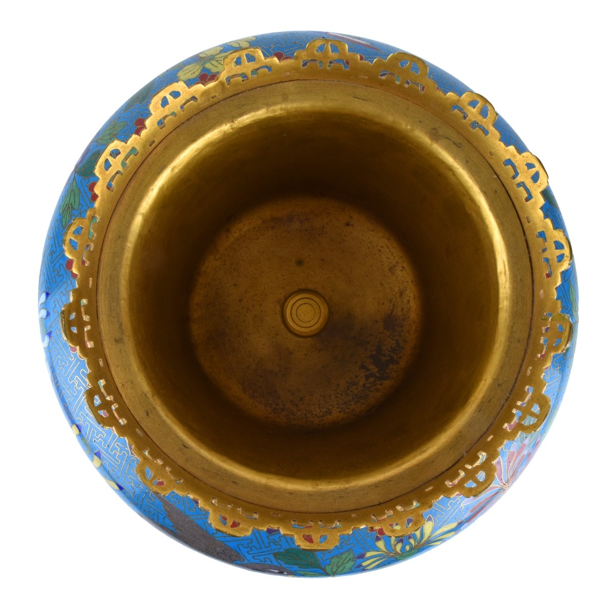 Chinese Cloisonne Bowl With Gilt Brass Mounts