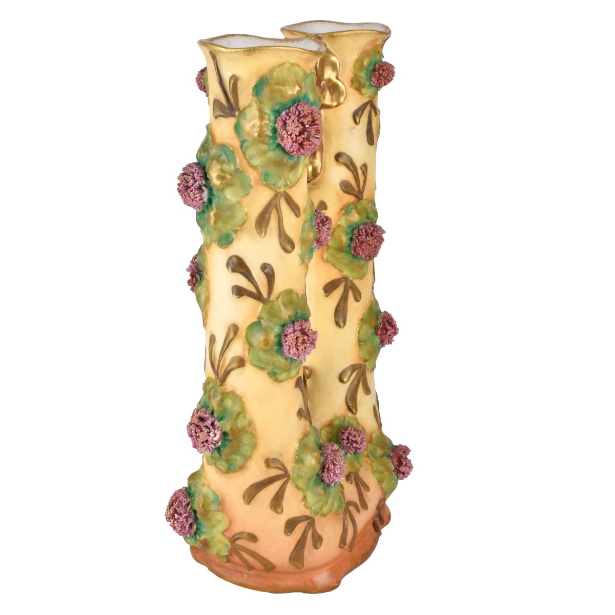 Amphora Art Nouveau Enameled Double Vase