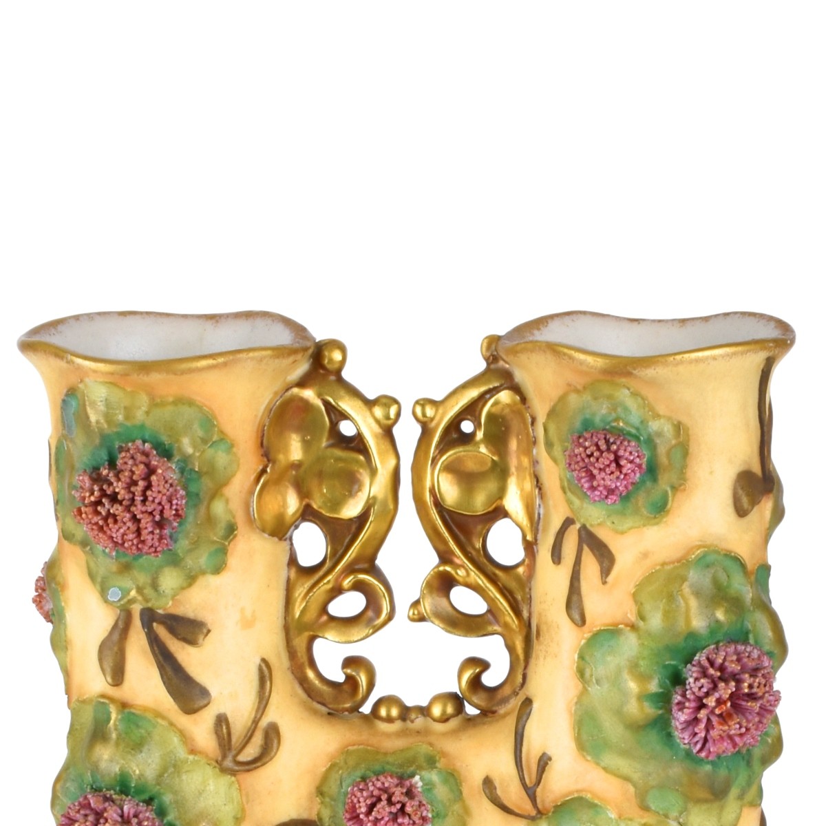 Amphora Art Nouveau Enameled Double Vase