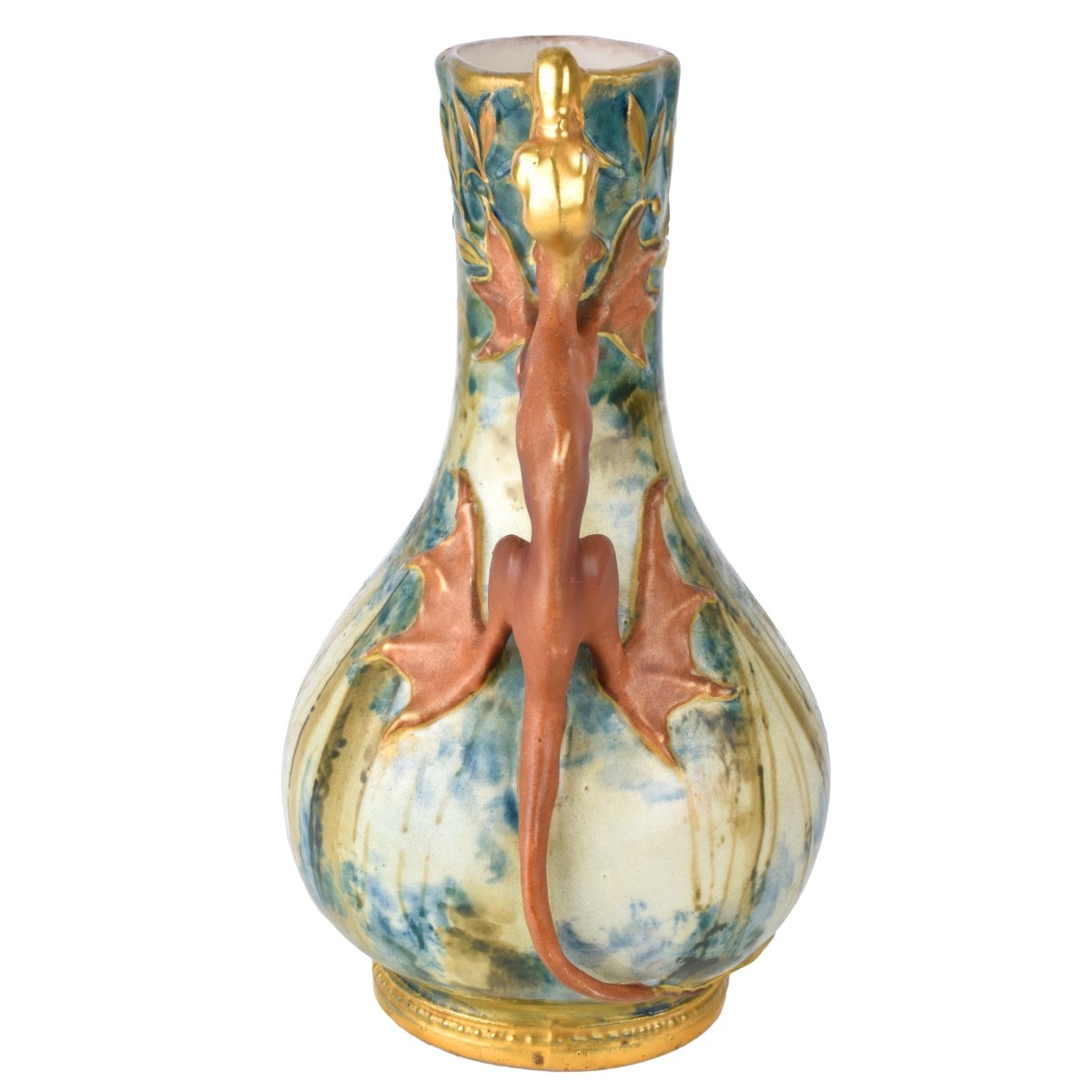 Amphora Glazed Pottery Pitcher Dragon Handle