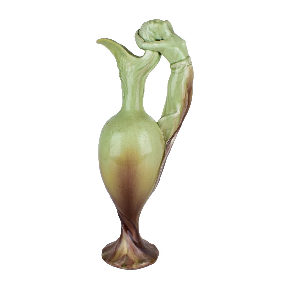 Three Piece Art Nouveau Amphora Figural Garniture