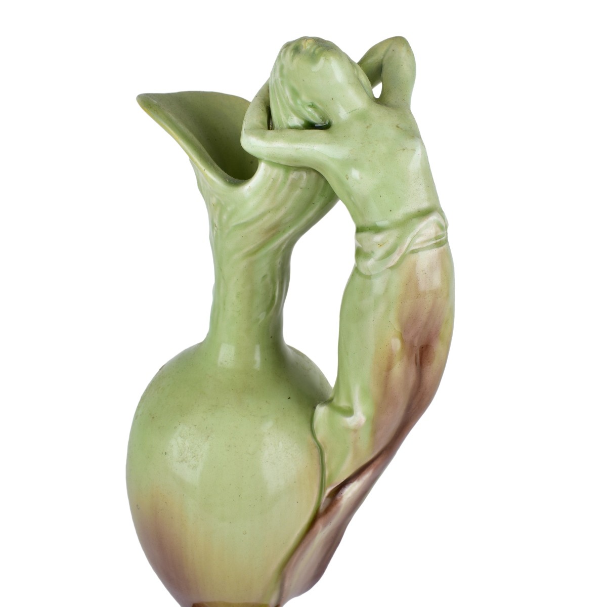 Three Piece Art Nouveau Amphora Figural Garniture