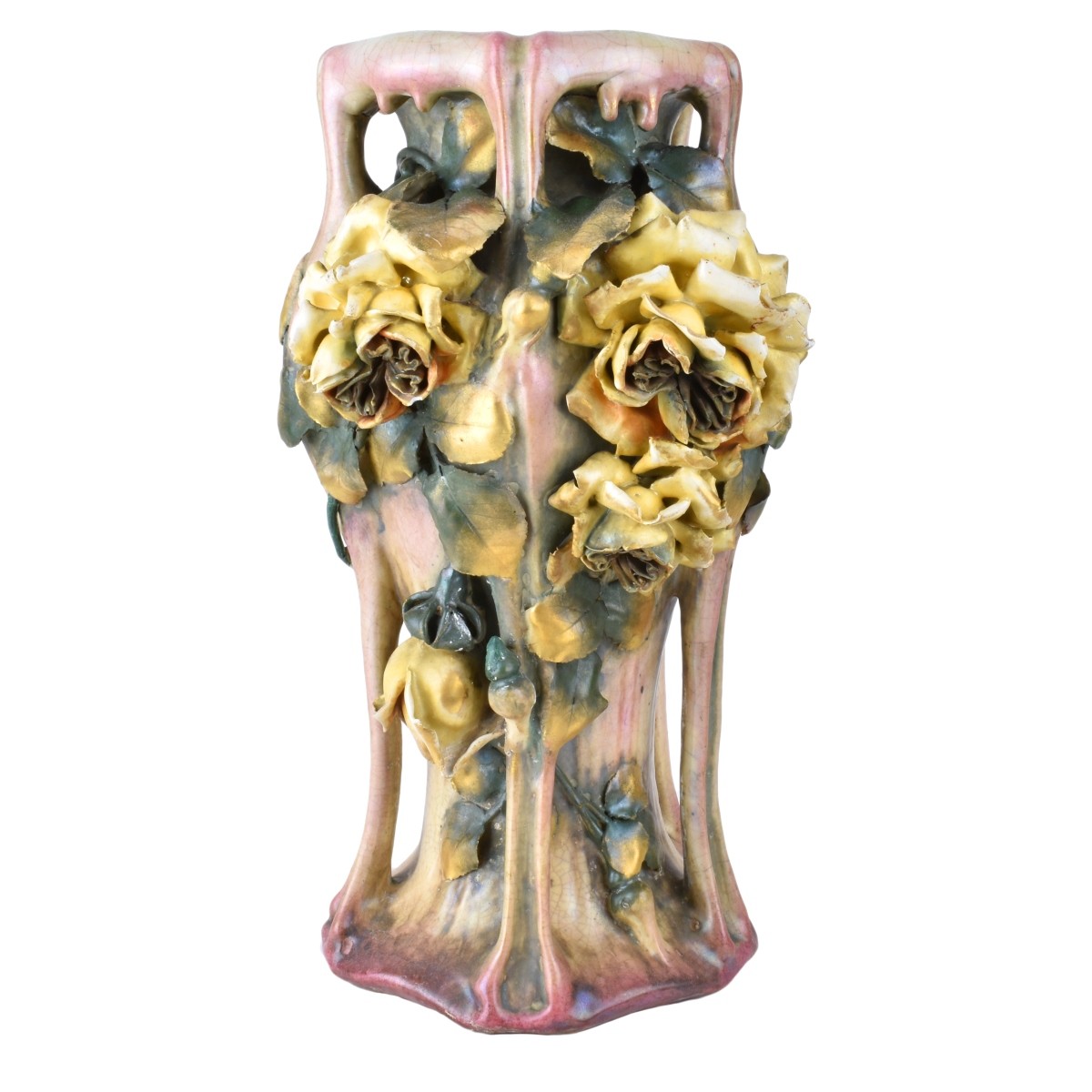 Amphora Edda Pottery Vase with Raised Flowers