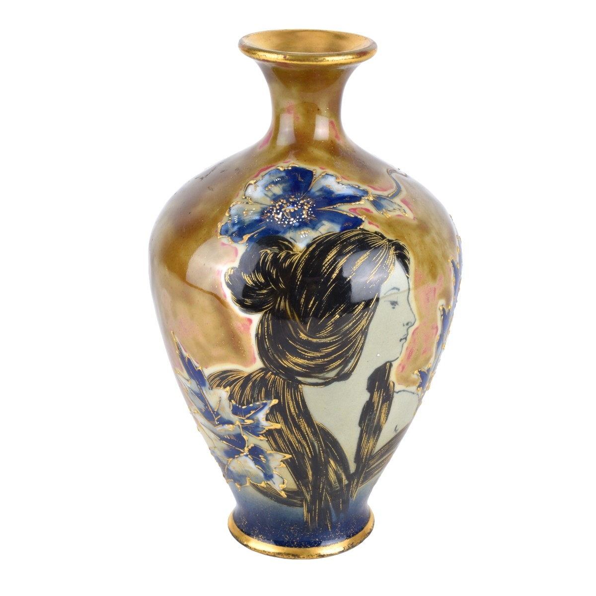 Turn Teplitz Amphora Porcelain Maiden Vase