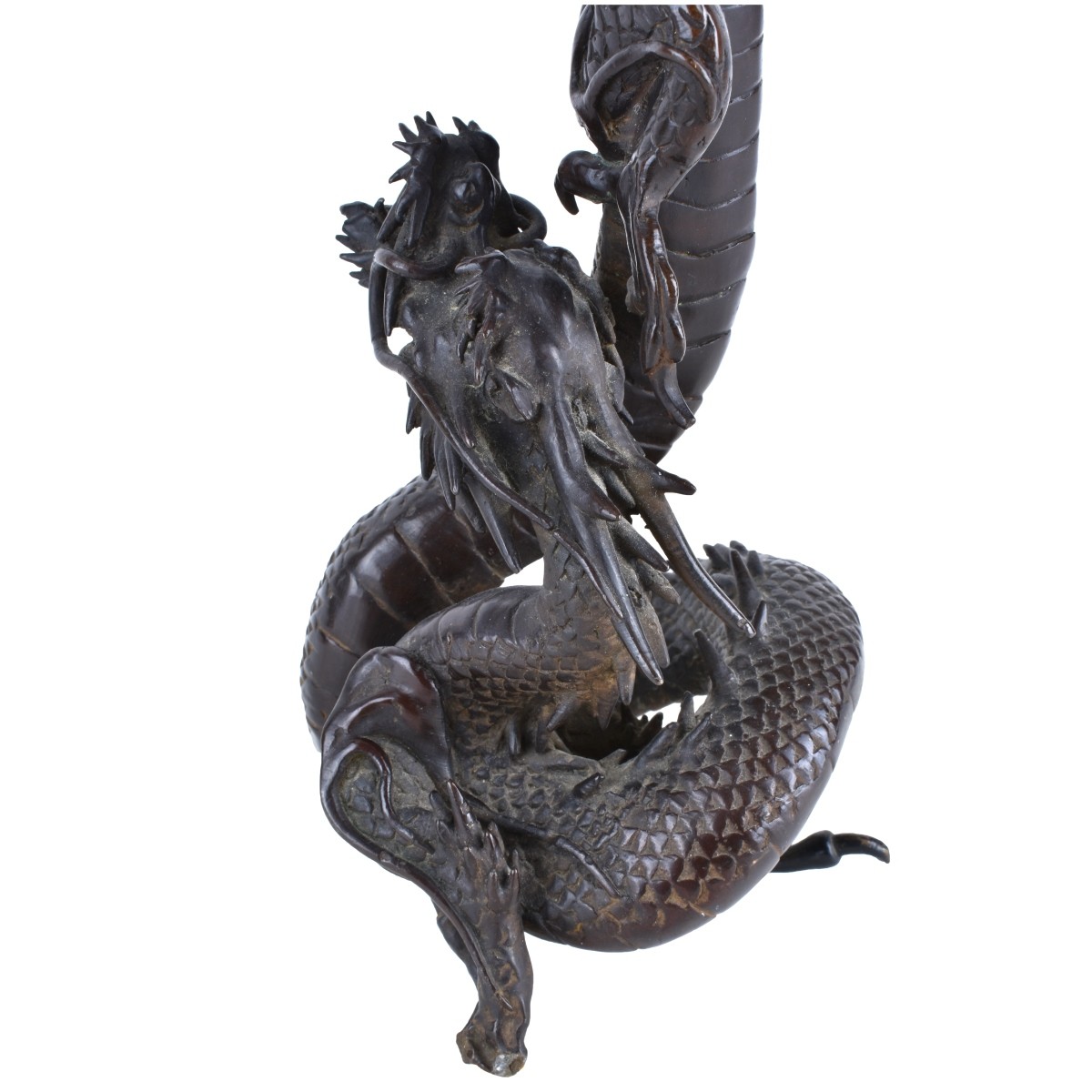 Chinese Bronze Dragon Candlesticks