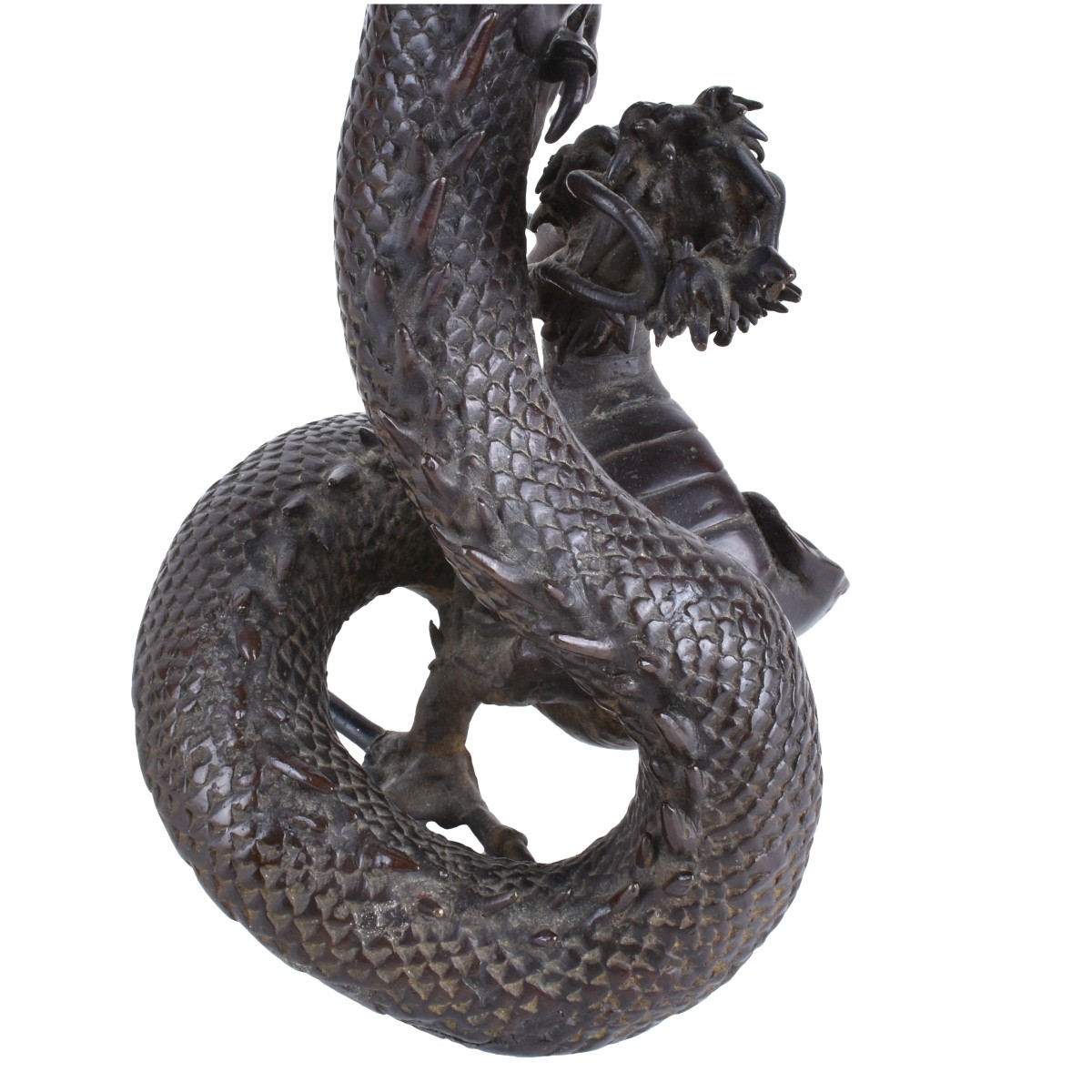 Chinese Bronze Dragon Candlesticks