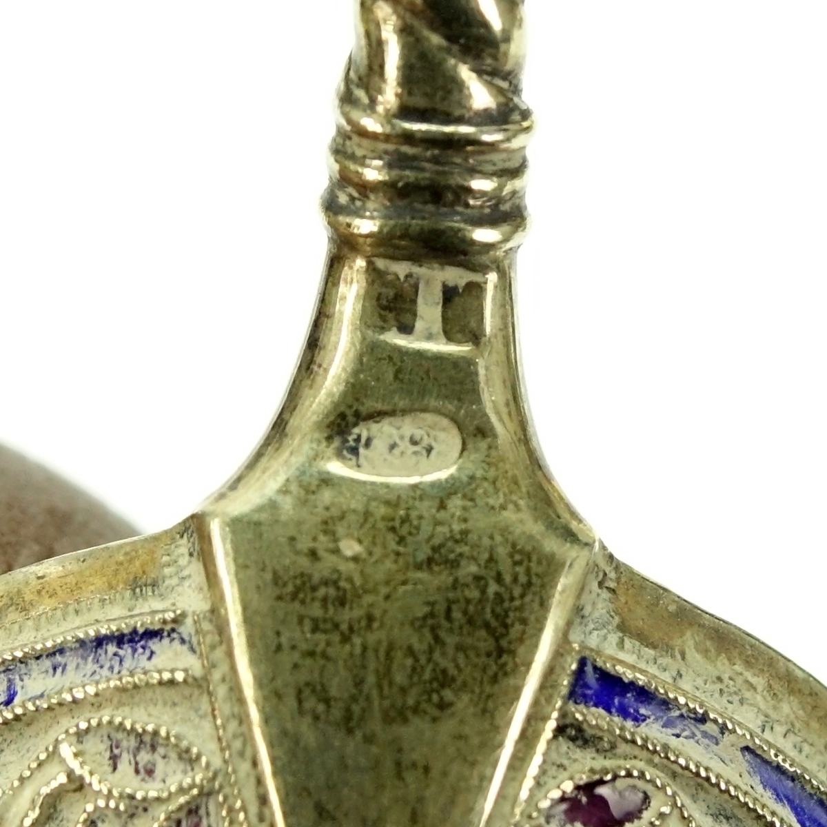 Antique Russian Guilloche/Champleve Enamel Scoop