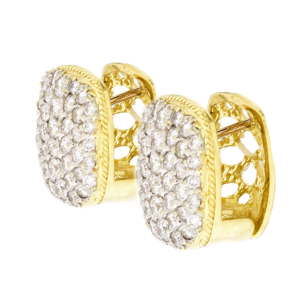 4.0ct TW Diamond and 18K Gold Earrings