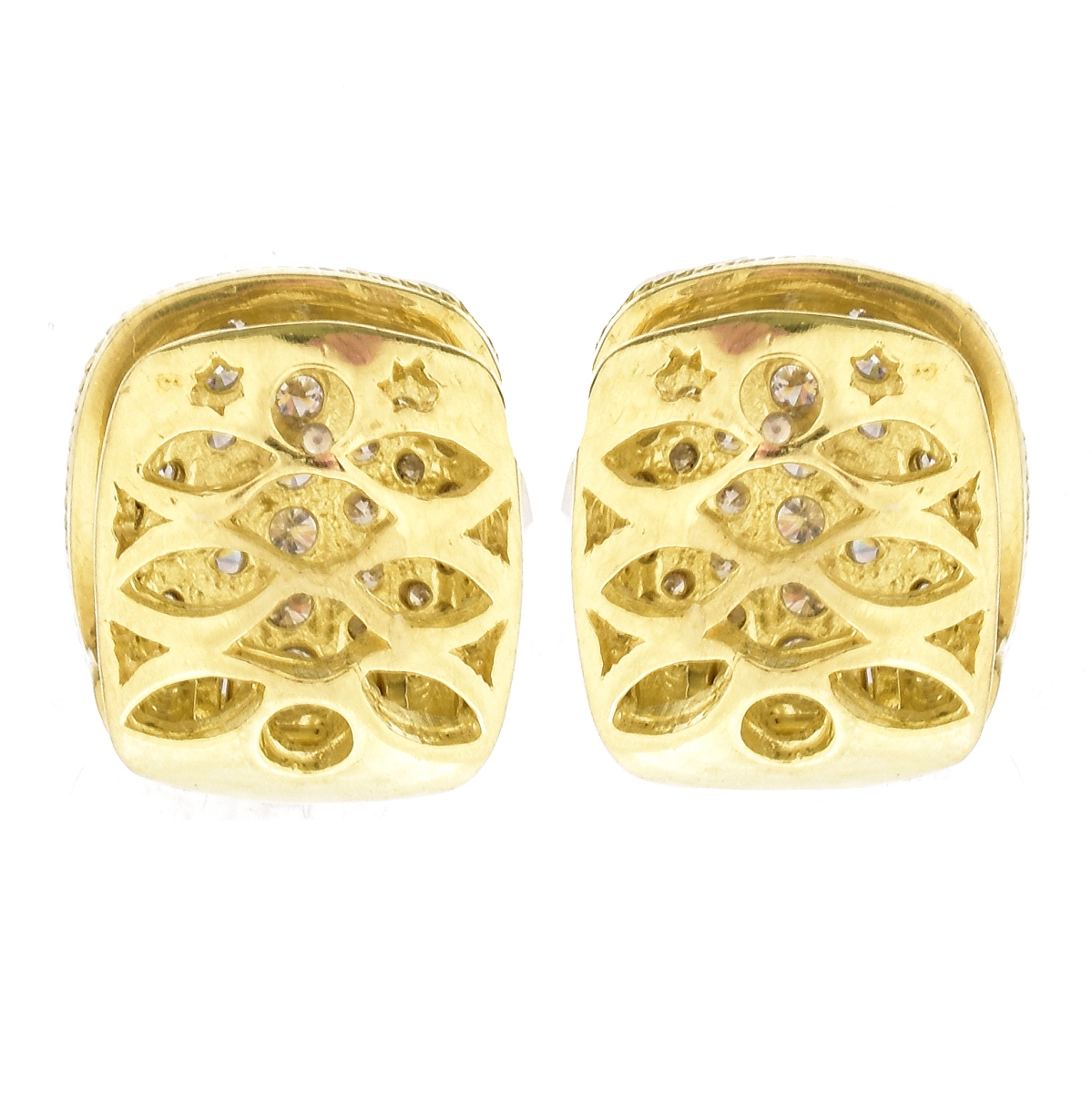 4.0ct TW Diamond and 18K Gold Earrings