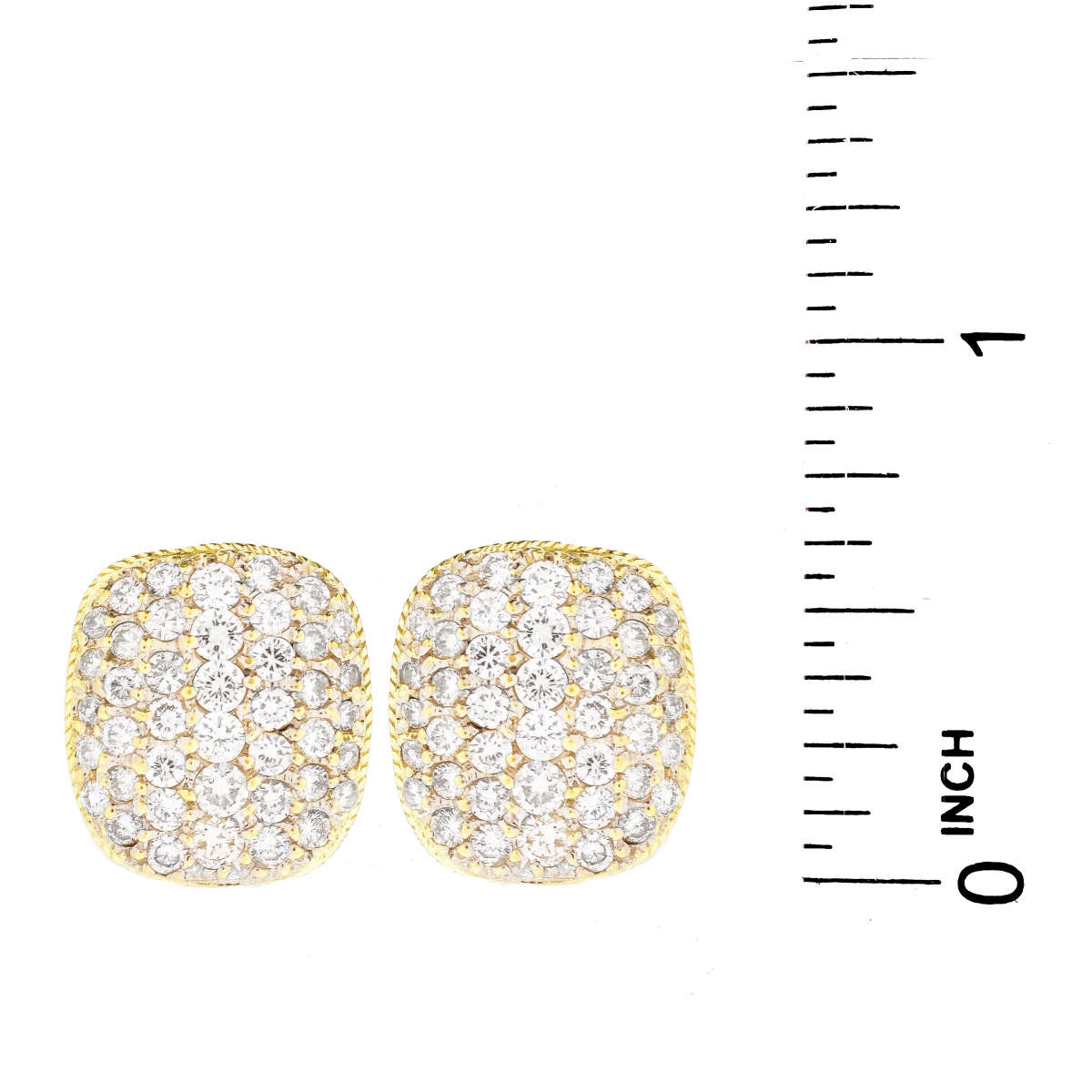 4.0ct TW Diamond and 18K Gold Earrings