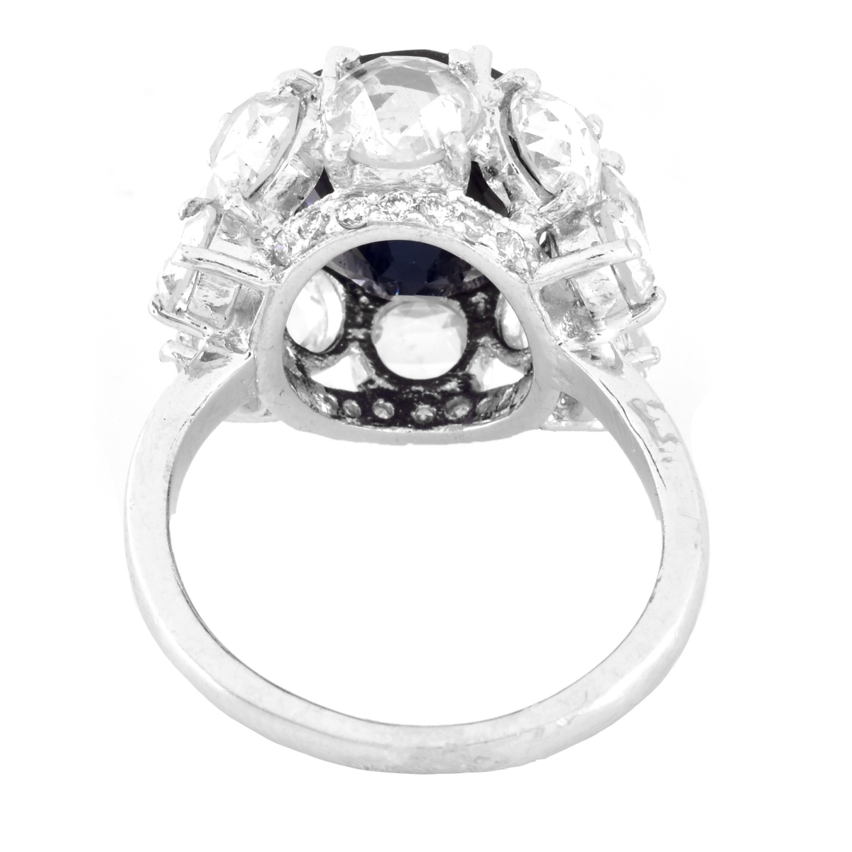 Sapphire, Diamond and Platinum Ring